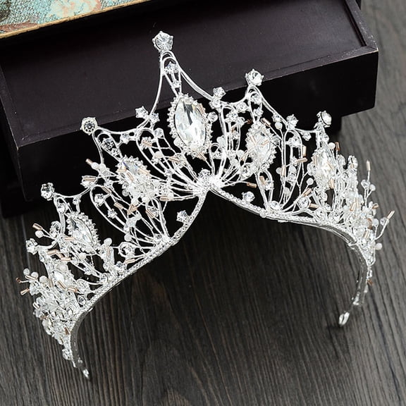 TABLZONE Bridal Crown Bridal Tiara Rhinestone Crown Silver Crystal with Durable Use for Women 1Pack
