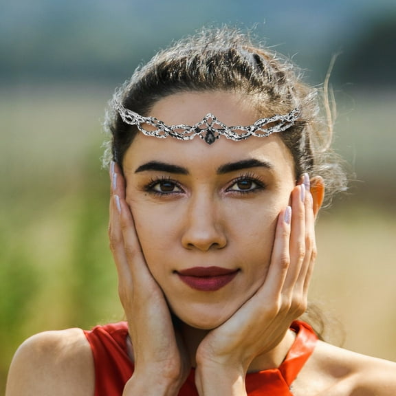 TABLZONE Sparkling Rhinestone Crown Headpiece for Renaissance and Queen Cosplay