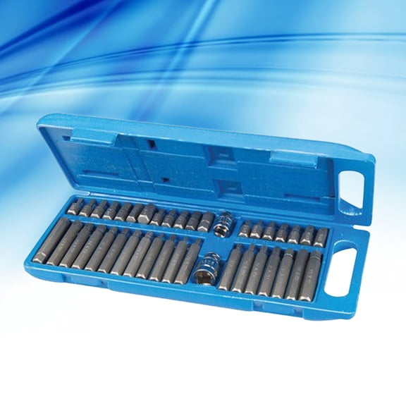 TABLZONE Plated Silver Spline Socket Set for Breaker Bars and Ratchets Easy to Recognize Sizes