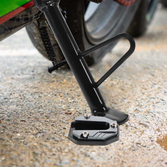 TABLZONE Stable Motorcycle Kickstand Pad, Grey Metal, Easy Installation, Anti-Slip Design