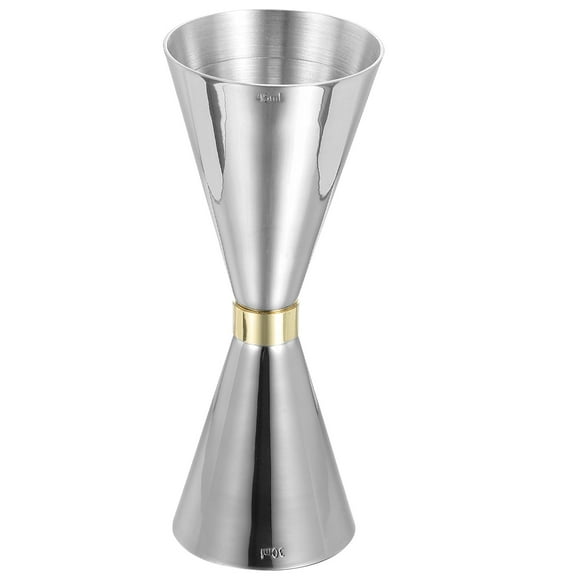 TABLZONE Stainless Steel Jigger with Clear Measurement Scale, Comfortable Grip for Home Bar and Cocktail Mixing