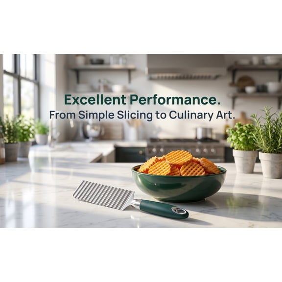 TABLZONE Wave Blade Mandoline Slicer, Stainless Steel, Plated Silver, Easy Grip, for Home Kitchen