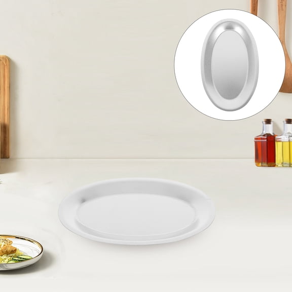 TABLZONE Stainless Steel Dinner Plate for Appetizers Silver 1Set