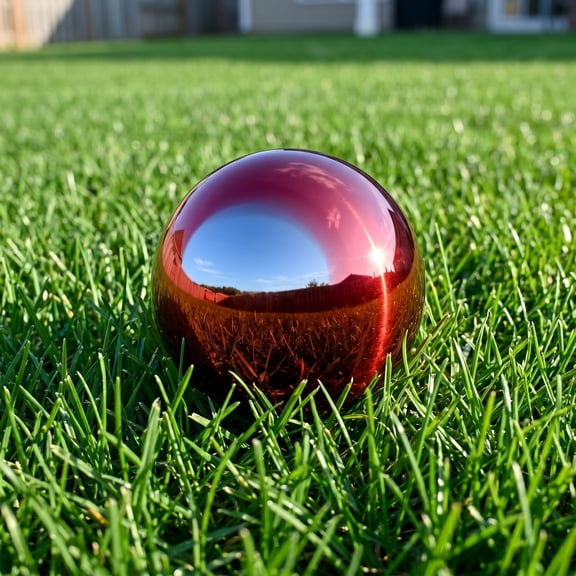 TABLZONE Durable Stainless Steel Garden Gazing Ball Red Mirror Finish for Outdoor Landscape Decor