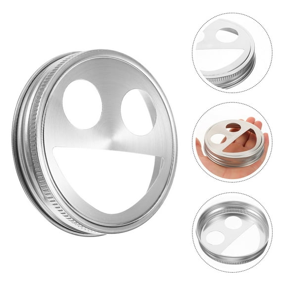 TABLZONE Practical Stainless Steel Jar Lid Cover with Three Compartments for Toothbrush and Floss Storage