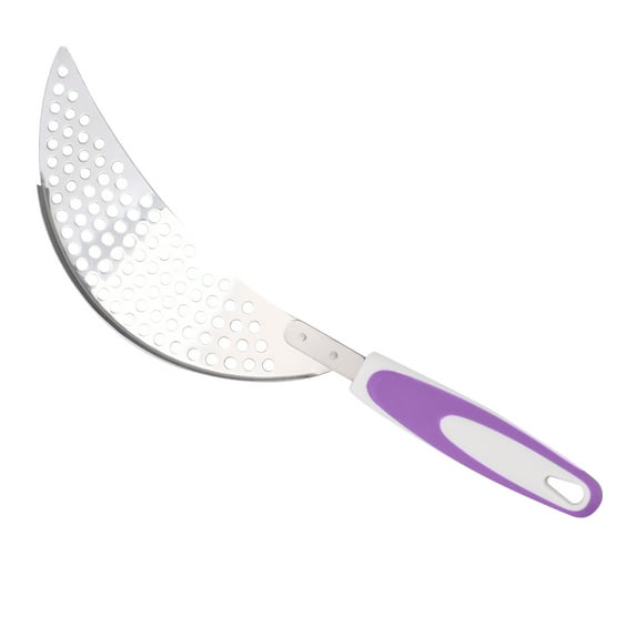 TABLZONE 1Pc Stainless Steel Pan Strainer in Purple with Handle for Easy Pot Draining