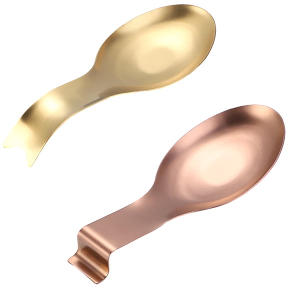 TABLZONE 2-Pack Stainless Steel Spoon Holders with Scoop Design, Assorted Colors for Dining Table, and Easy to Clean