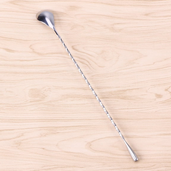 TABLZONE 12.5 Inch Stainless Steel Stirring Spoon with Unique Spiral Design for Kitchen and Home Use, Silver