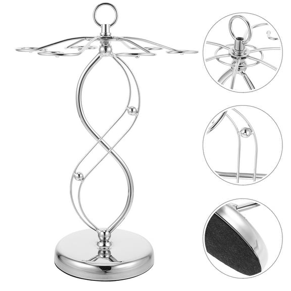 TABLZONE Metal Wine Glass Rack Silver Vertical Storage for Home Bar Use
