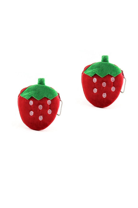 Red Plush Coin Purse 1Pack Rectangular Mini Pouch For Women