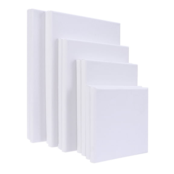 TABLZONE Stretched Canvas for Drawing Use, White Cotton, Wood Frame, 10Pcs
