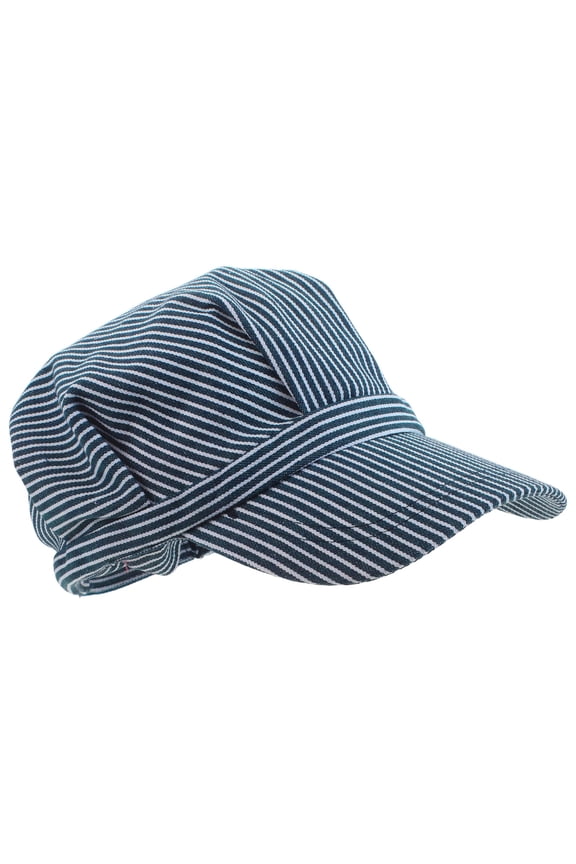 Striped Railway Worker Hat Adjustable Lightweight Breathable Comfortable Fit