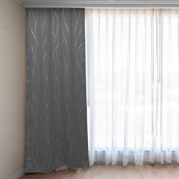 TABLZONE Grey Blackout Curtain Panel with Grommet for Bedroom and Living Room Window Treatment