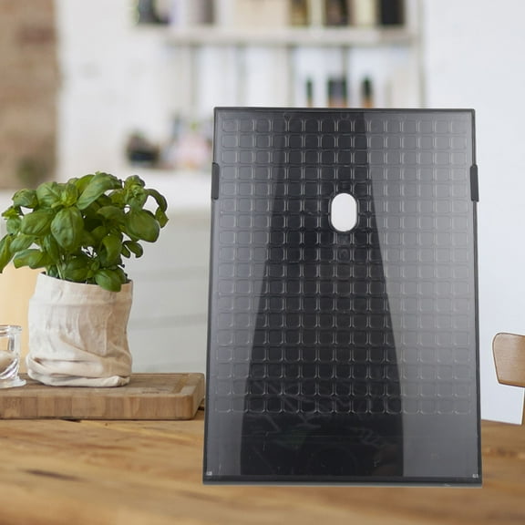 TABLZONE Transparent Plastic Sign Holder with Slant Back Design for Home Desktop Menu Display Stand