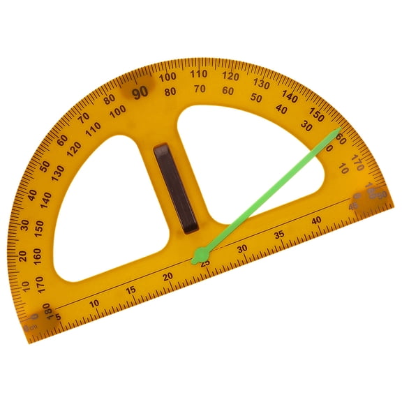TABLZONE Teacher Protractor in Orange Plastic with Convenient Handle for Classroom Use