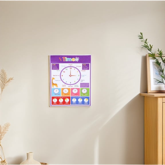 TABLZONE Multi Color Math Time Poster for Classroom and Home Education Visual Teaching Chart