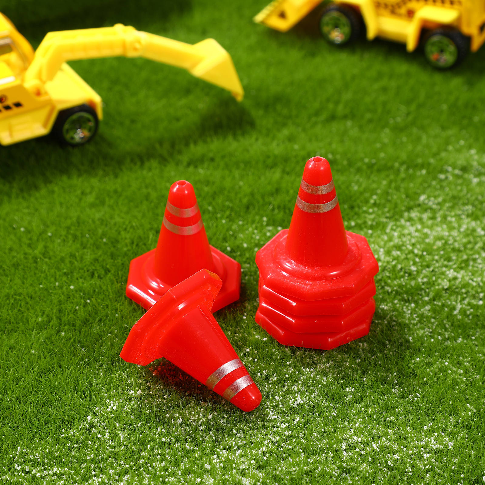Jeu éducatif Mini Cônes Et Barrières Orange - 24 Pièces Pour Créer Routes, Parkings - Développe Créativité Enfant, Jouet Pédagogique