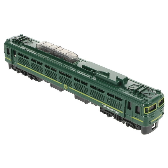 TABLZONE Realistic Green Vintage Train Model Metal Sculpture for Tabletop Decor