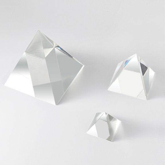 TABLZONE Transparent Crystal Glass Prism, Triangular Desktop Ornament for Light Refraction