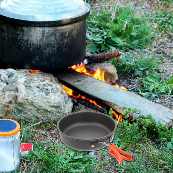 TABLZONE Non-Stick Stainless Steel Pan for Outdoor Cooking, Camping, Hiking, Practical and Easy to Clean