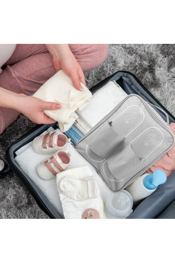 Travel Shoe Bag Grey Oxford for Clean and Organized Shoe Storage