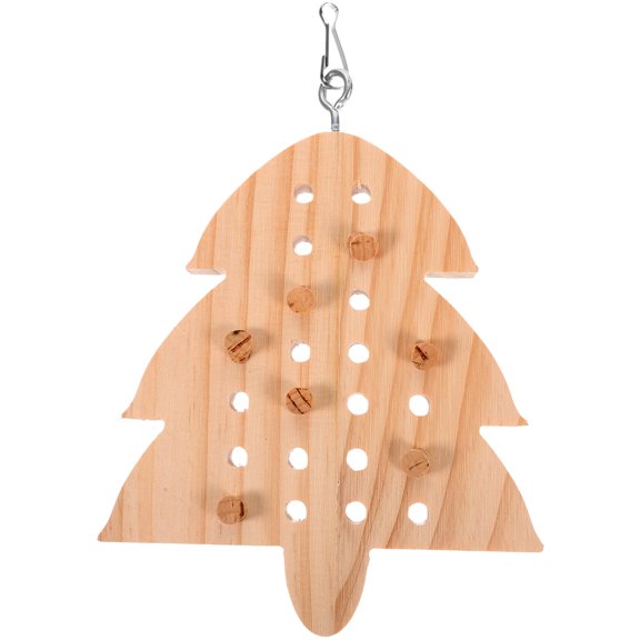 TABLZONE Tree Shape Bird Toy, Wooden Chewing and Foraging Toy for Pet Birds