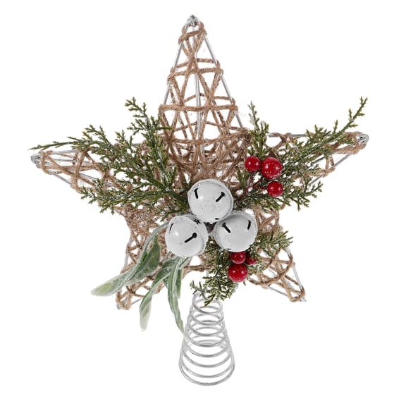 TABLZONE Star Christmas Tree Topper Rustic Plastic Holiday Decor Charm for Xmas Tree Decoration