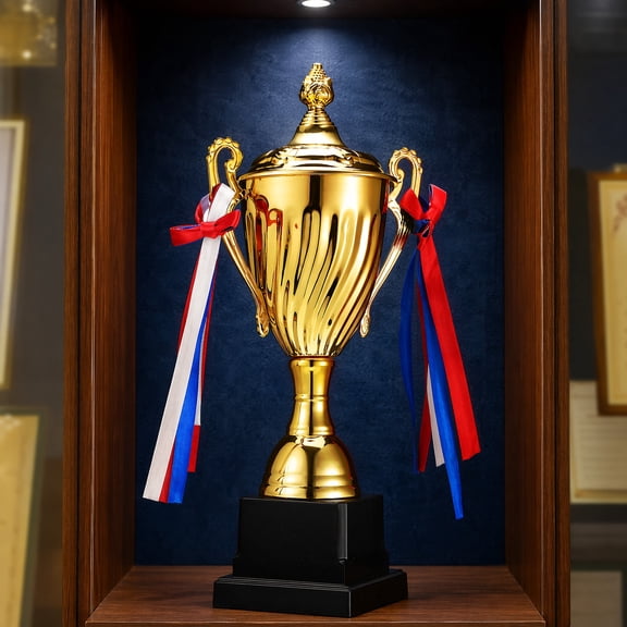 TABLZONE Large Metal Sports Trophy Cup for Championship Awards, Competition Prizes, Winning Celebrations, and Display