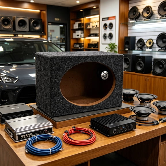TABLZONE Auto Speakers Box Wood Vented Speaker Enclosure for Optimal Sound and Audio Control