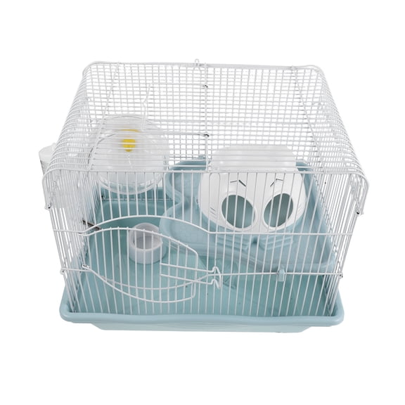 TABLZONE Hamster Cage with Exercise Wheel and Multi Level Platforms for Active Gerbils and Small Pets