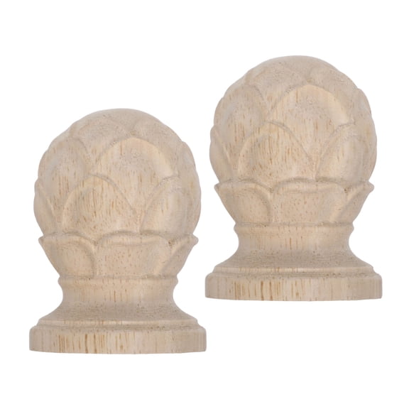 TABLZONE Unfinished Wood Pineapple Finials, Carved End Caps for Bed Posts and Fence