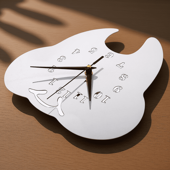 TABLZONE Unique Tooth Shaped Wall Clock Plated Silver Acrylic Mute Hanging Clock for Rustic and Vintage Decor