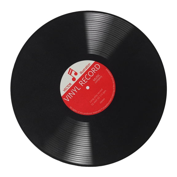 TABLZONE Black Record Rug Multi Polyester Vintage Style Retro Music Carpet Bathroom Use