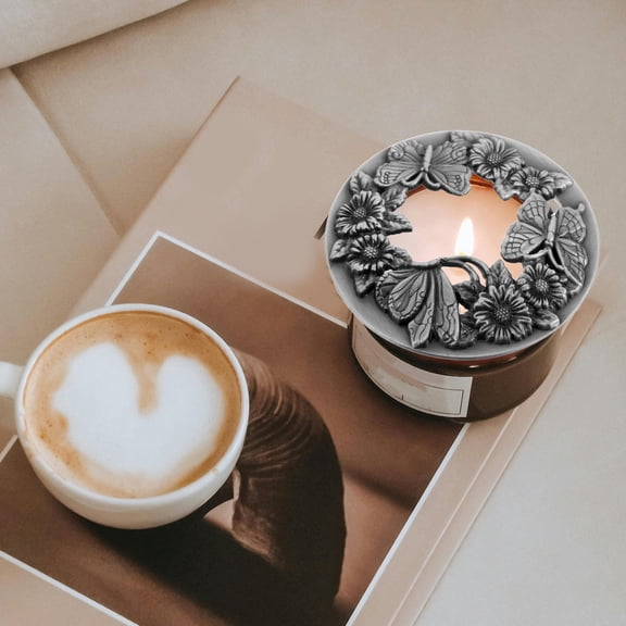 TABLZONE Iron Candle Topper Dust Cover with Elegant Hollow Design for Decorative Candle