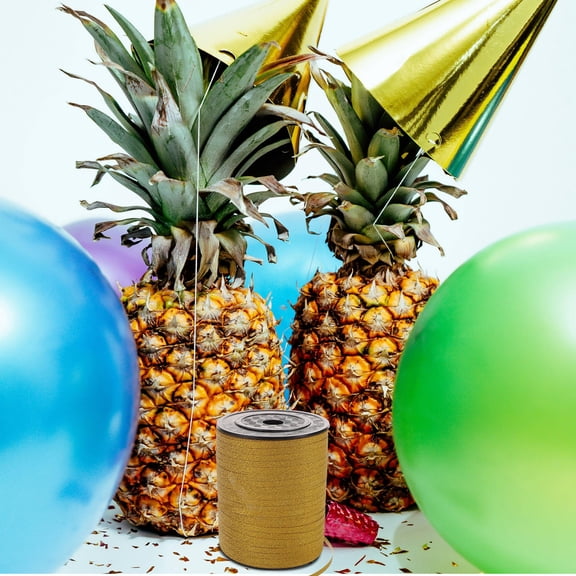 TABLZONE Golden Reflective Curling Ribbon for Balloon Ties and Birthday Decorations