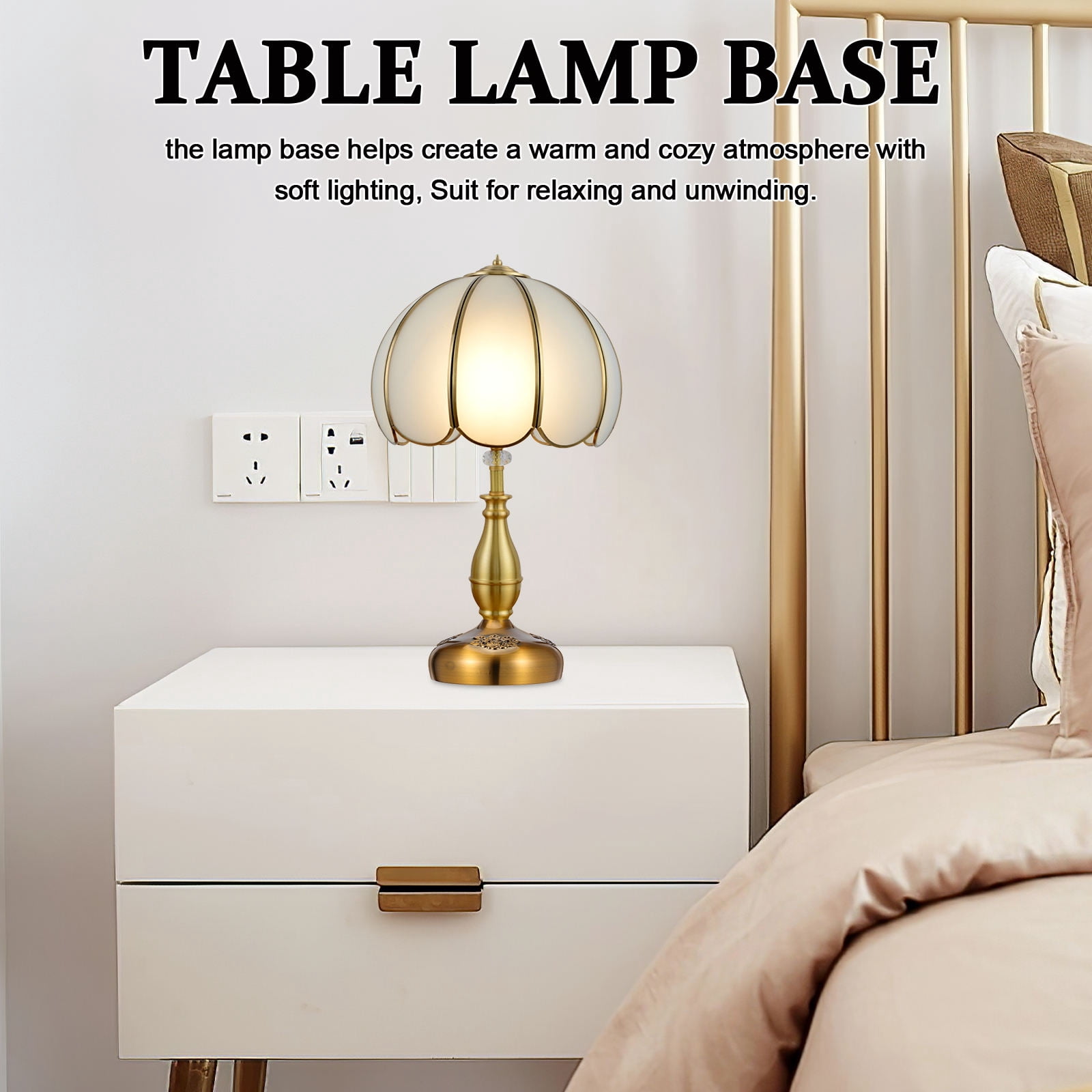 TABLZONE Vintage Gold Table Lamp Base Durable for Cozy Lighting ...
