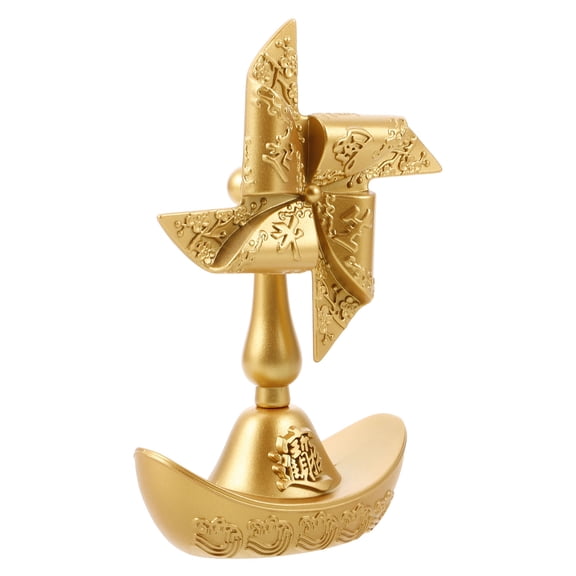 TABLZONE Vintage Style Golden Alloy Windmill Craft for Elegant Tabletop Display