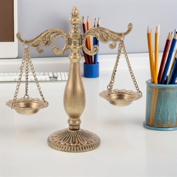 TABLZONE Elegant Libra Iron Sculpture Home and Office Decor, Zodiac , Versatile Metal Figurine