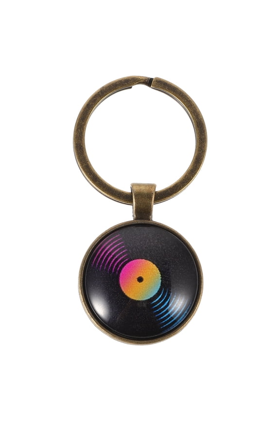 Vintage Recorder Keychains Vinyl Record Album Keychain Bag Charm Multi Retro Style 1Set Back to School