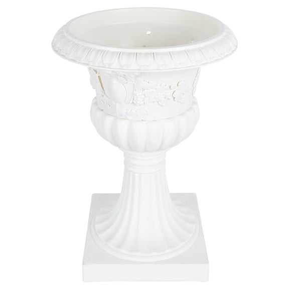 TABLZONE White Roman Column Flower Pot Decorative Garden Urn Planter for Patio Balcony Outdoor Indoor Use