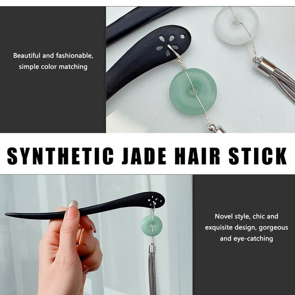 TABLZONE Vintage Wooden Hair Chopstick Green Hair Stick for Home and Special Occasions