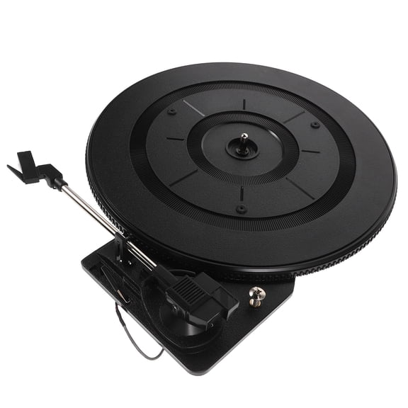 TABLZONE Vintage Record Player Turntable with Built-in Speakers, Black Plastic, Portable 1 Piece