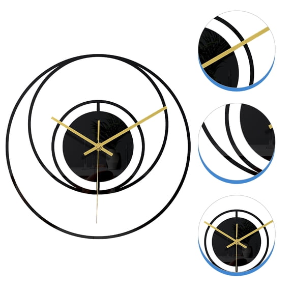 TABLZONE Lightweight Black Acrylic Wall Clock Silent Mute Decorative Modern Wall Hanging for Home Office