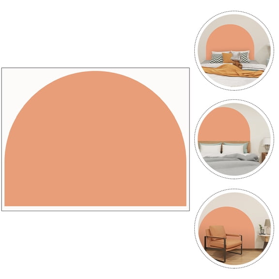 TABLZONE Wall Decals Peel and Stick Arch Shape Orange PVC 1Pack Home Decoration