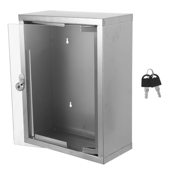 TABLZONE Wall Mounted Stainless Steel Feedback Box with Lock for Voting and Donation Use