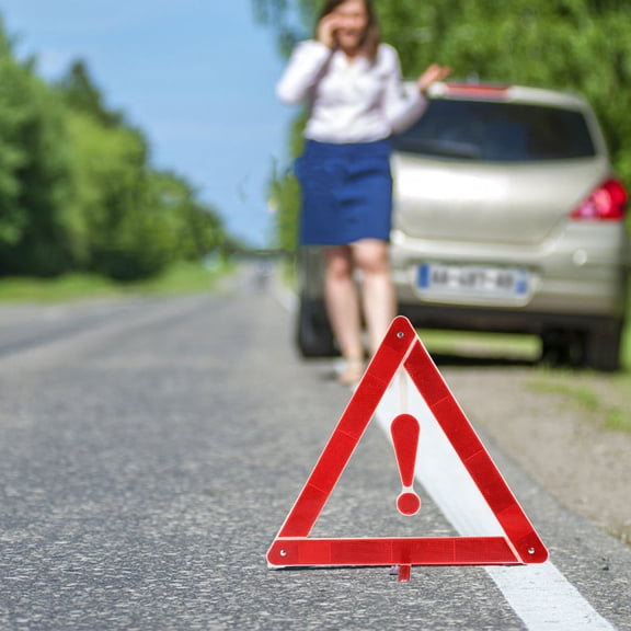 TABLZONE Safety Triangle Reflective Design Sturdy Red ABS for Roadside Emergencies