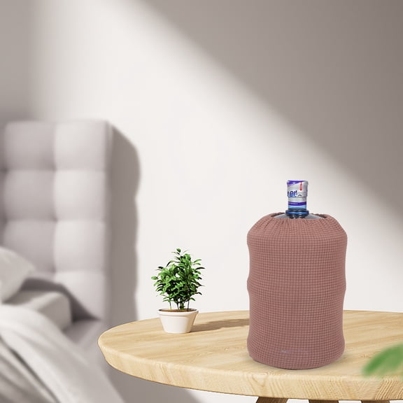 TABLZONE Water Jug Cover in Coffee Polyester Fabric Decorative Dust Protector for Water Cooler