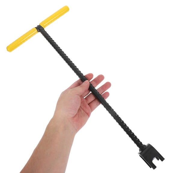 TABLZONE Water Valve Shut Off Tool with T Handle Yellow Stainless Steel Meter Key for Gas Heating and Water Valves