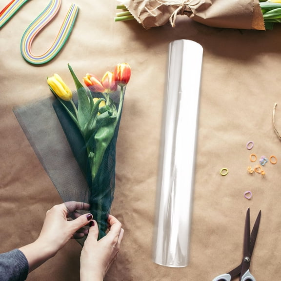 TABLZONE Waterproof Clear Floral Wrapping Paper Roll for Flower Packaging and Presentation