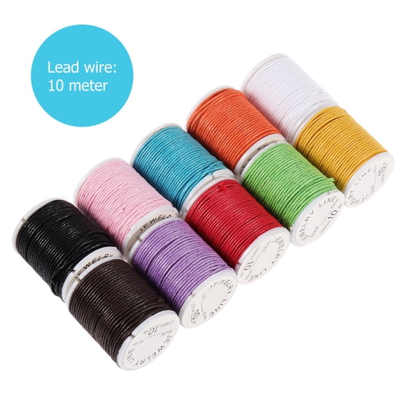 TABLZONE Waxed Polyester Cords Beading Strings 10pcs Wax Rope for DIY Craft Making Random Color